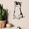 Metal Dog Wall Art Sculpture Powder Coated Home Office Decor Gift