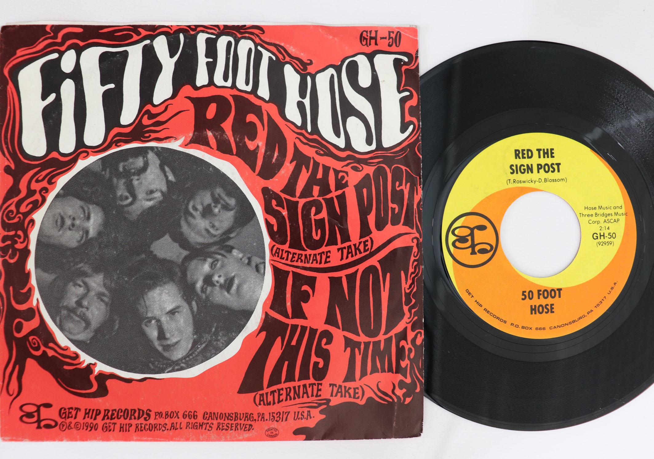 

7inch Record FIFTY FOOT HOSE Red The Sign Post Alternate Take GH50 GET HIP 1990 US Rock Used