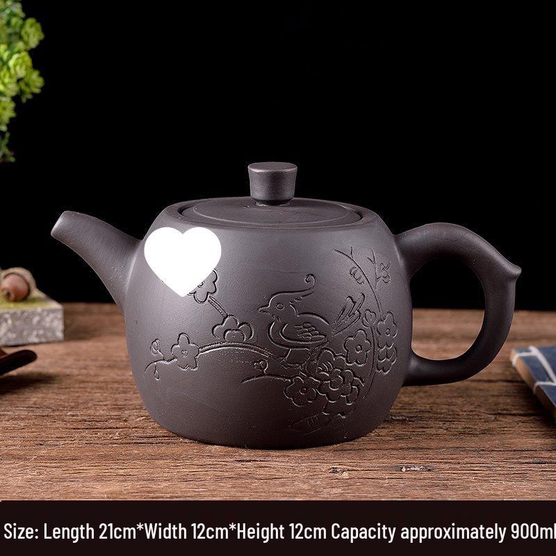 Large Capacity Handmade Yixing Zisha Teapot with Ceramic Teacup Set