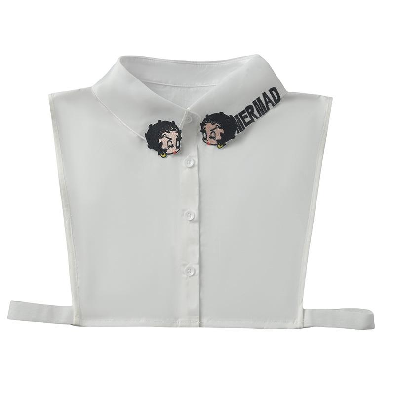 Solid Color Buckle Fake Collar Handmade Buttons Women'S Versatile Inner Shirt Collar Autumn Decorative Fake Collar