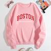 Autumn Letter "Boston International" Printed Hoodies Fashionable Casual Classic Sports Long Sleeved Women's Hoodies