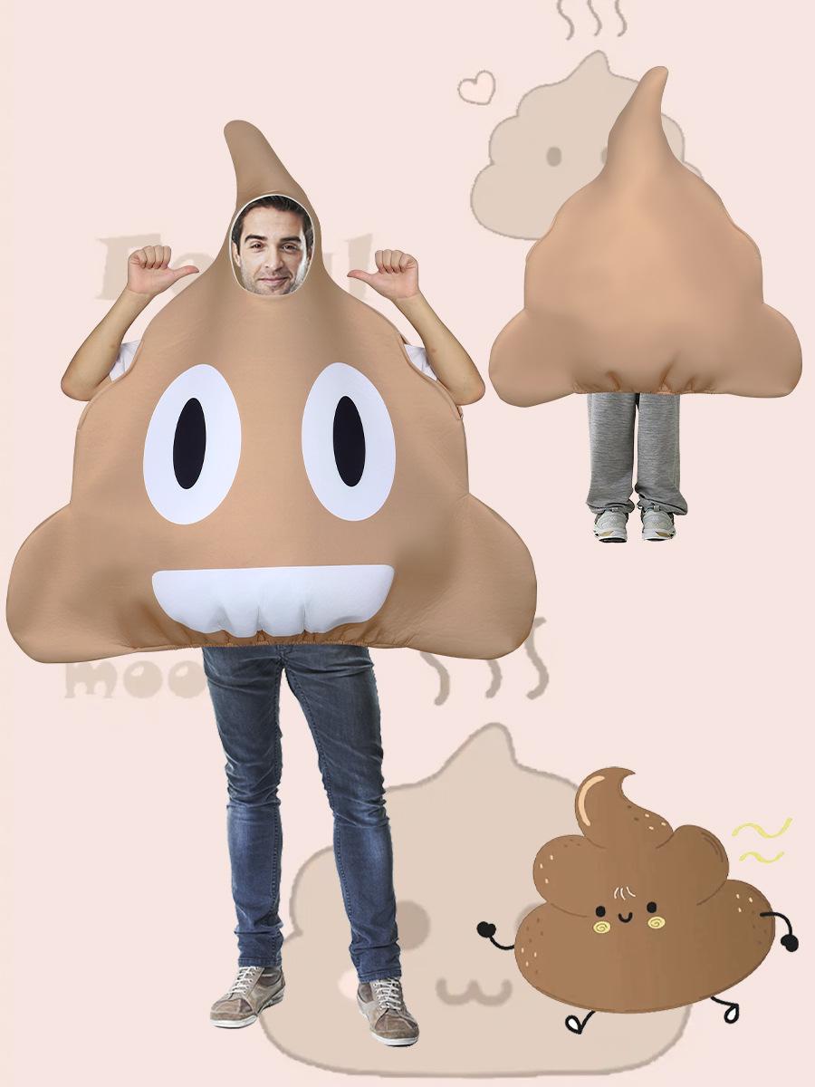 Grappig Papa Poep Kostuum & Mona Lisa Parodie Muurschildering Cosplay Outfit voor Halloween Schoolfeest Ouder-Kind Matching Set One Size beige