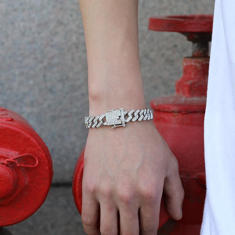 12mm Full Diamond Hip Hop Necklace: Men's Punk Retro Ins Style Exclusive