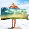Colorful Hot Air Balloon Print Soft Beach Towels,Microfiber Lightweight Thin Beach Towels,Compact Sand Free Swim Pool Blanket