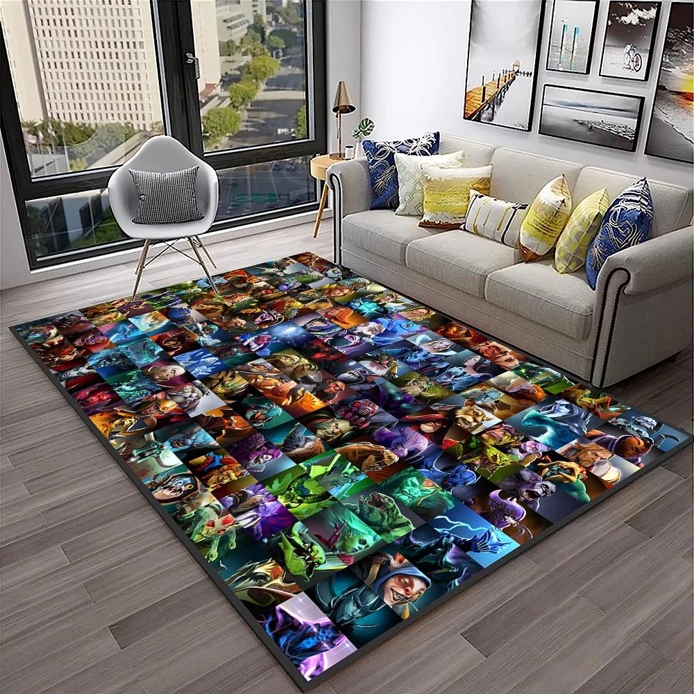 3D Klassiker Spiel Dota2 Gamer HD Teppich für Zuhause Wohnzimmer Schlafzimmer Sofa Fußmatte Dekor, Kinder Spielbereich Teppich Rutschfeste Bodenmatte