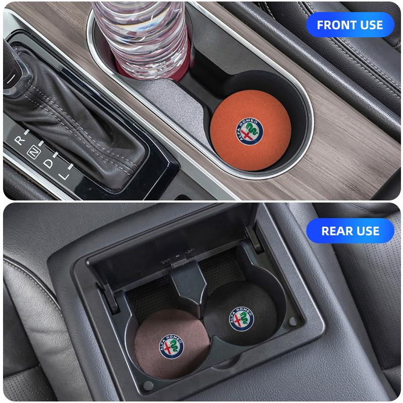 2 Stuks Auto Suede Waterbekerhouder Anti-slip Onderzetter Accessoires Voor Alfa Romeo 159 Giulietta Giulia 147 Mito 156 Stelvio Volante