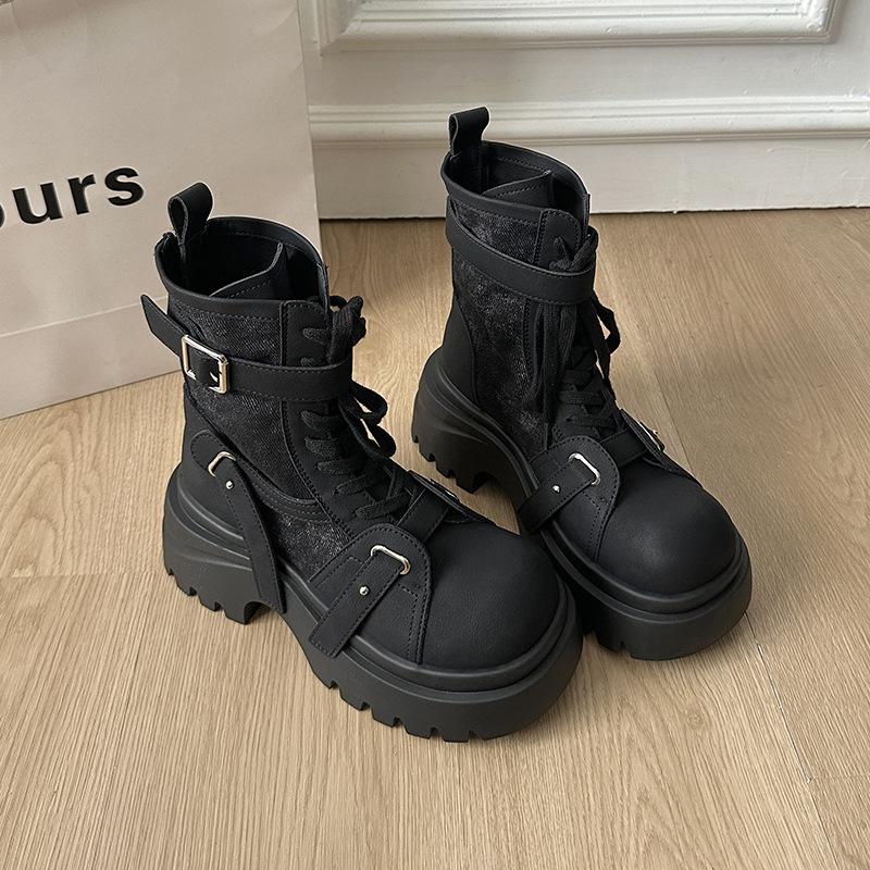 

Женские модные универсальные ботинки в байкерском стиле с усиленной поддержкой свода стопы, удобные, мягкие, эластичные, амортизирующие, нескользящие, повседневные ботинки Мартин 40 чёрный