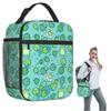 Cartoon Niedliches Froschmuster auf Lotusblättern Isolierte Lunchtasche für Damen Kinder Auslaufsichere Lebensmittelboxen Thermische Brotdose Tragetasche