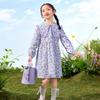 Fashionable Floral Dress for Girls, Spring Children's Doll Collar Princess Dress