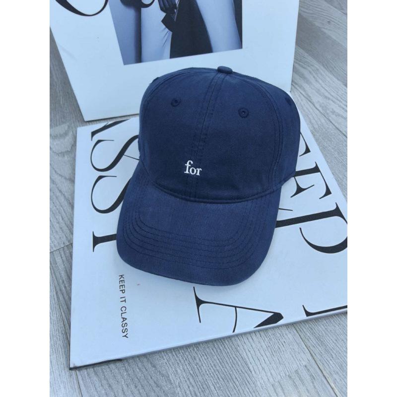 Fashion Hat Simple Letter Embroidery Pink Baseball Cap Female Korean Version Versatile Big Head Circumference Soft Top Hat Wide Brim Peaked Hat Tide