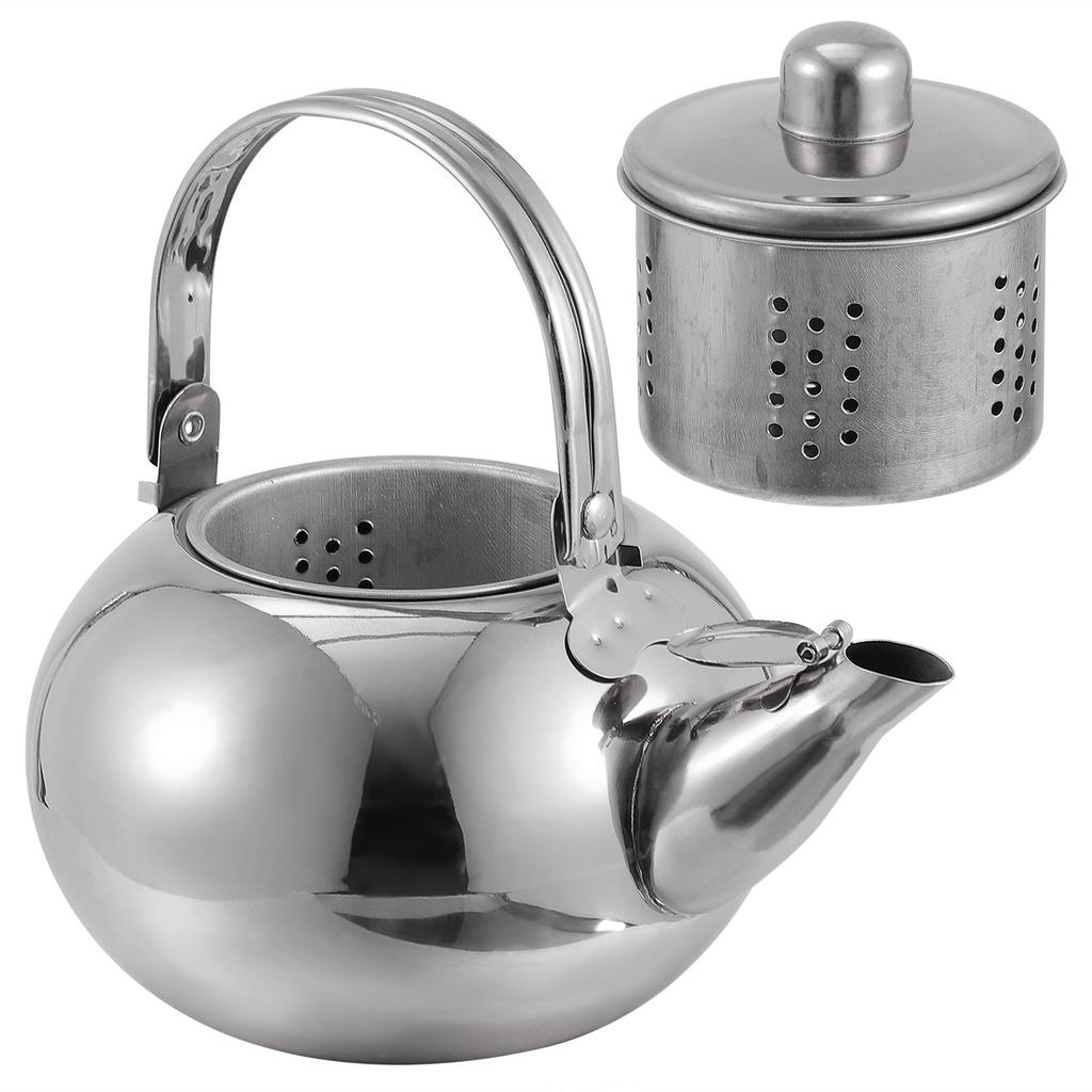 1Pcs Teapot Large Capacity Stainless Steel Thickened Tea Kettle Portable Home Use Filter Strainer Teapot Tea Kettle