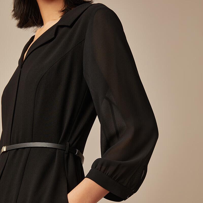 GOELIA Women's Acetate V-Neck Midi Dress