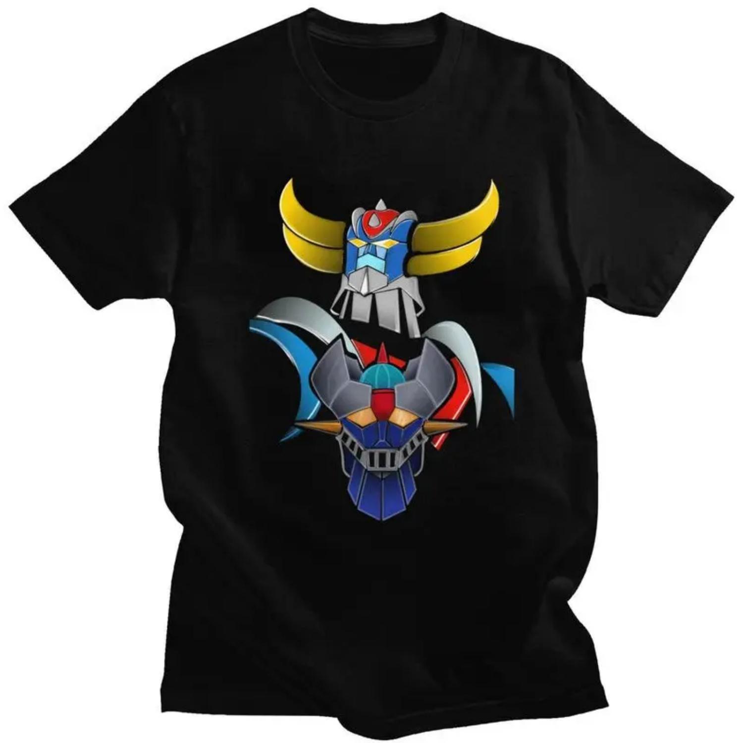 

Custom Mazinger Z Grendizer Goldorak T Shirt Men Pure Cotton Tshirt Leisure Tee Short Sleeve UFO Robot Anime T-shirts Slim Fit S разноцветный