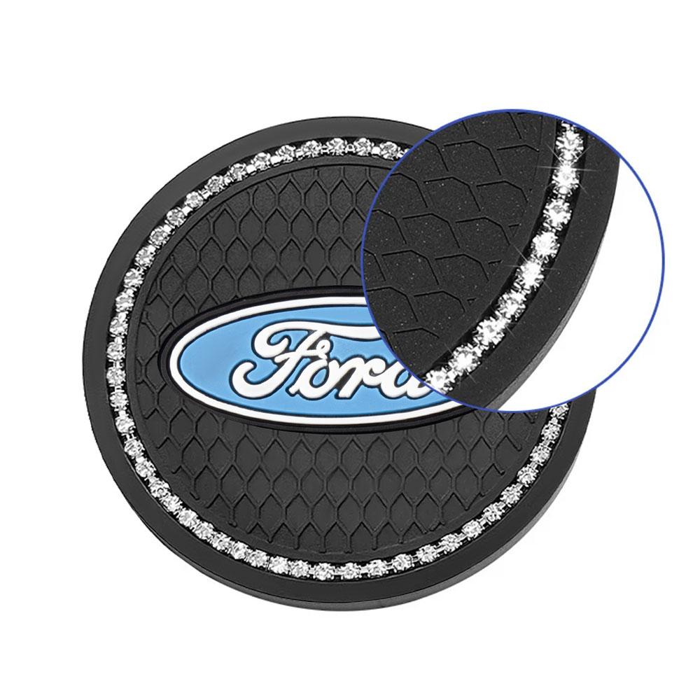 1/2pcs Diamond Silicone Car Water Coaster Pad Anti-Slip Cushion Drink Mat For Ford Ranger S-Max Focus ST Mondeo Transit Tourneo HJUM0