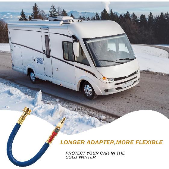 Tool Daily Winterize Blowout Adapter With Shut Off Valve, RV Winterizing Kit 12" Air Compressor Quick Connect Blow Out Fitting Plug For Motorhome,