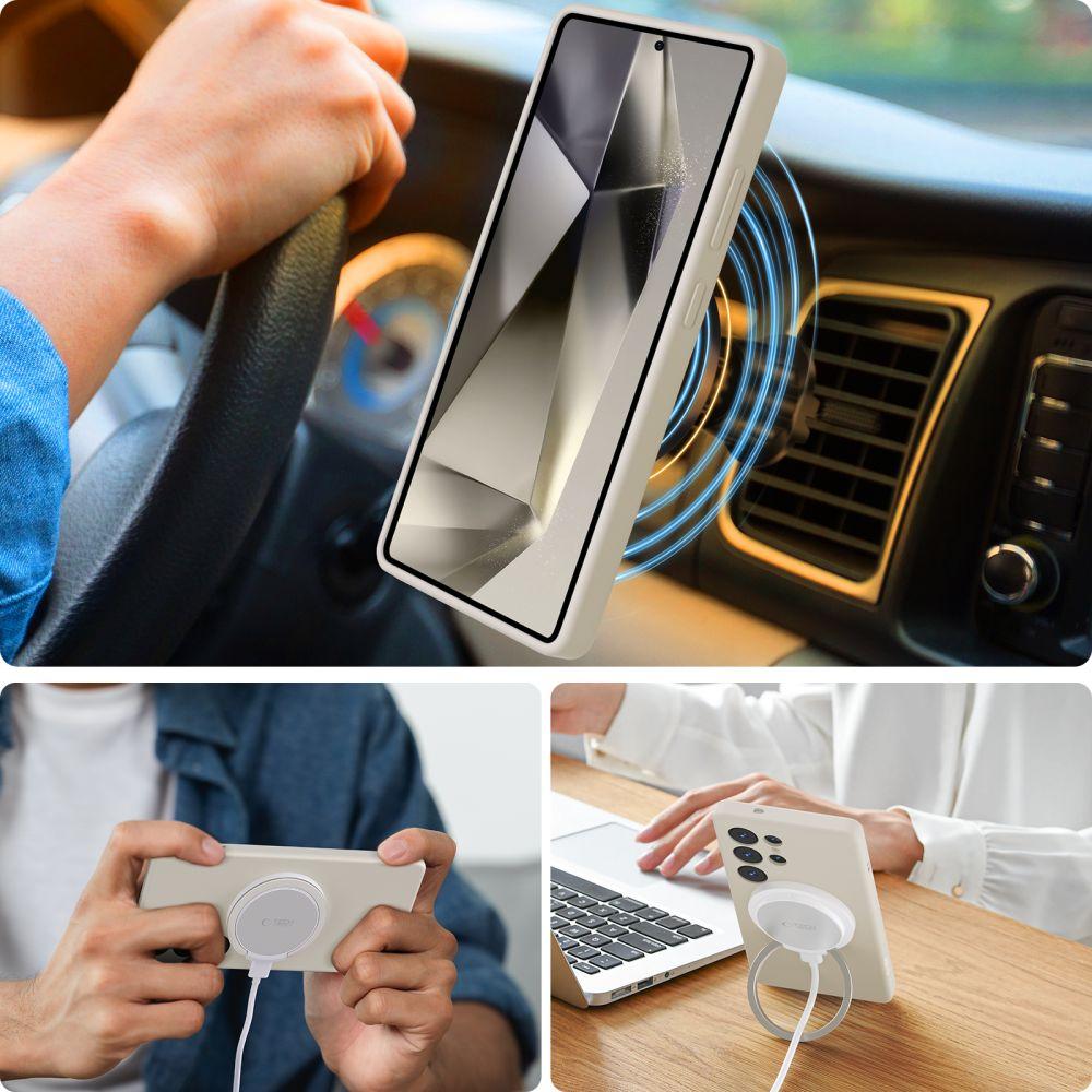 Tech-Protect Liquid Silicone Magsafe Galaxy S25 Ultra Cosmic Latte