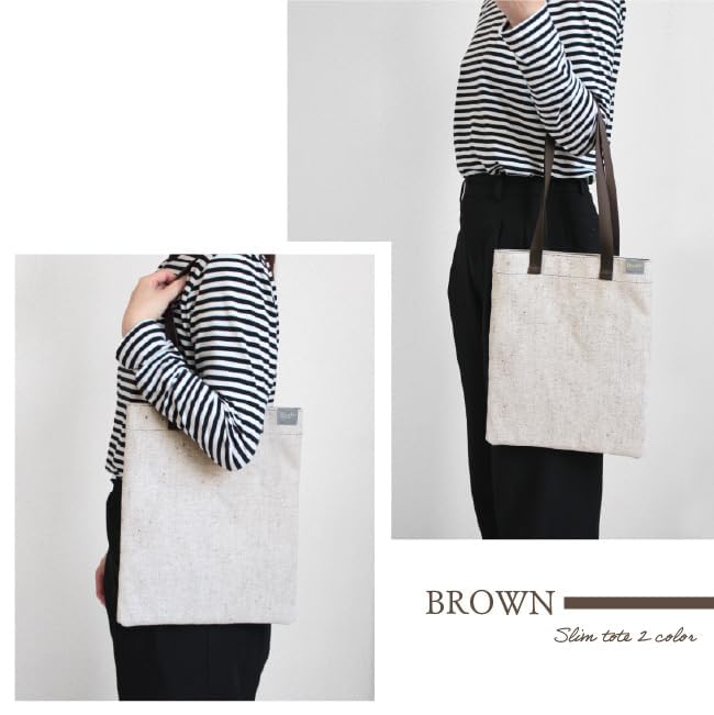 Fit Life Easy Living A4 Vertikale Tragetasche [Kurashiki Canvas] Hergestellt in Japan Schlanke Umhängetasche, Handtasche, Aktentasche, Dokumentenhalter, Jute, Baumwolle,