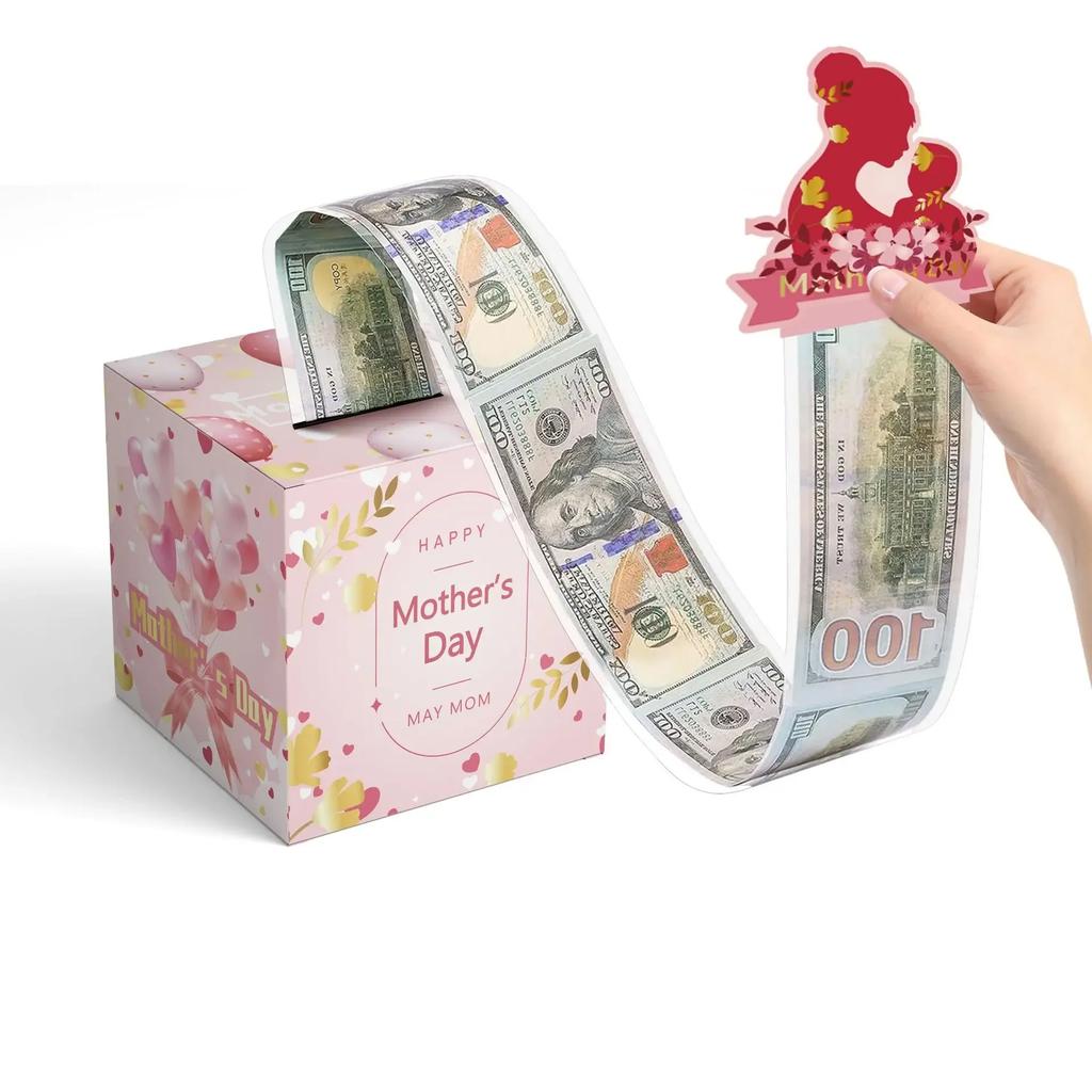 Christmas Birthday Party Surprise Money Pull Pouch Festival Celebration Holders for Cash DIY Surprise Present Money Box