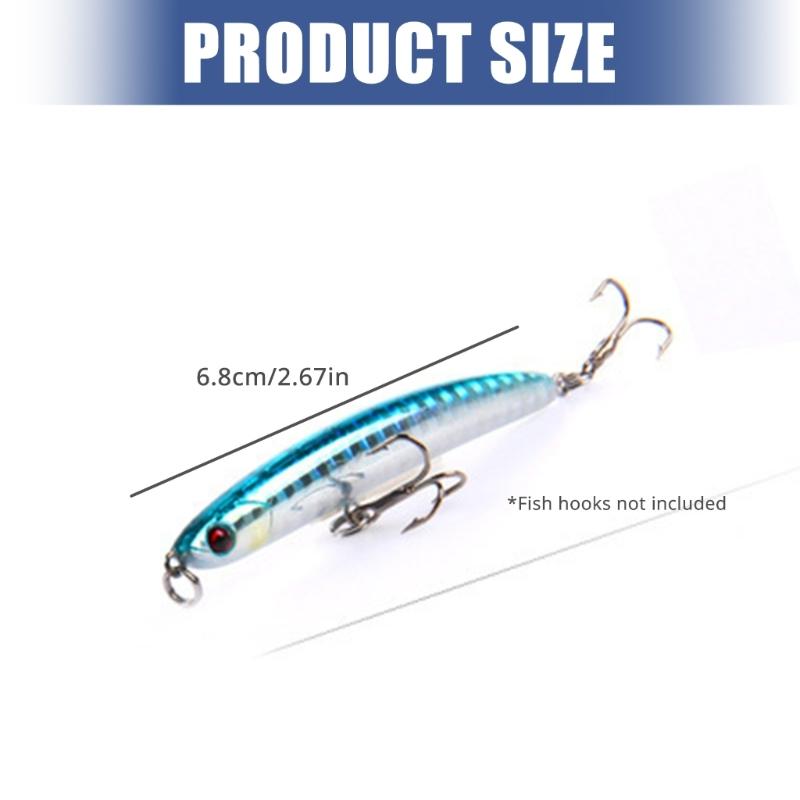 68mm Jerkbait Pike Carkbait Sinking Minnow Fishing Lures Swimbait Hard Baits Jerk Baits for Freshwater Saltwater Fishing