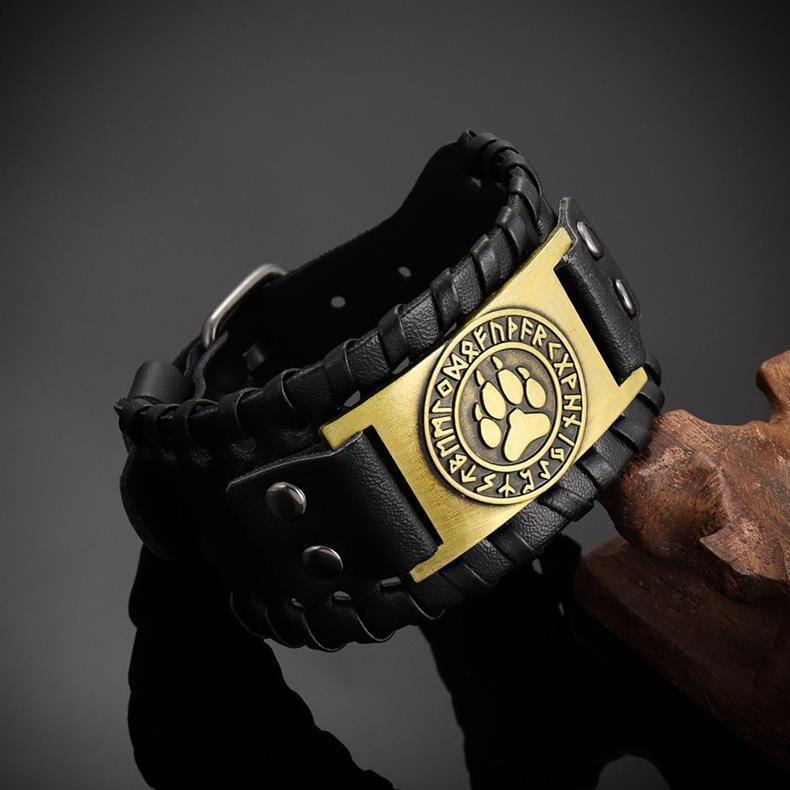 Pu Leather Bracelet European And American Punk Style Bear Animal Shape Bracelet For Men