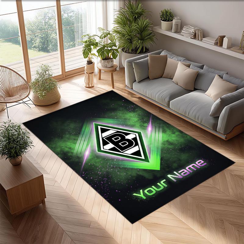 Tappeto in Cristallo Velluto Stampato Borussia Mönchengladbach Tappeto Antiscivolo in Cristallo Velluto Per Divano Camera da Letto Decorazione Interna per la Casa