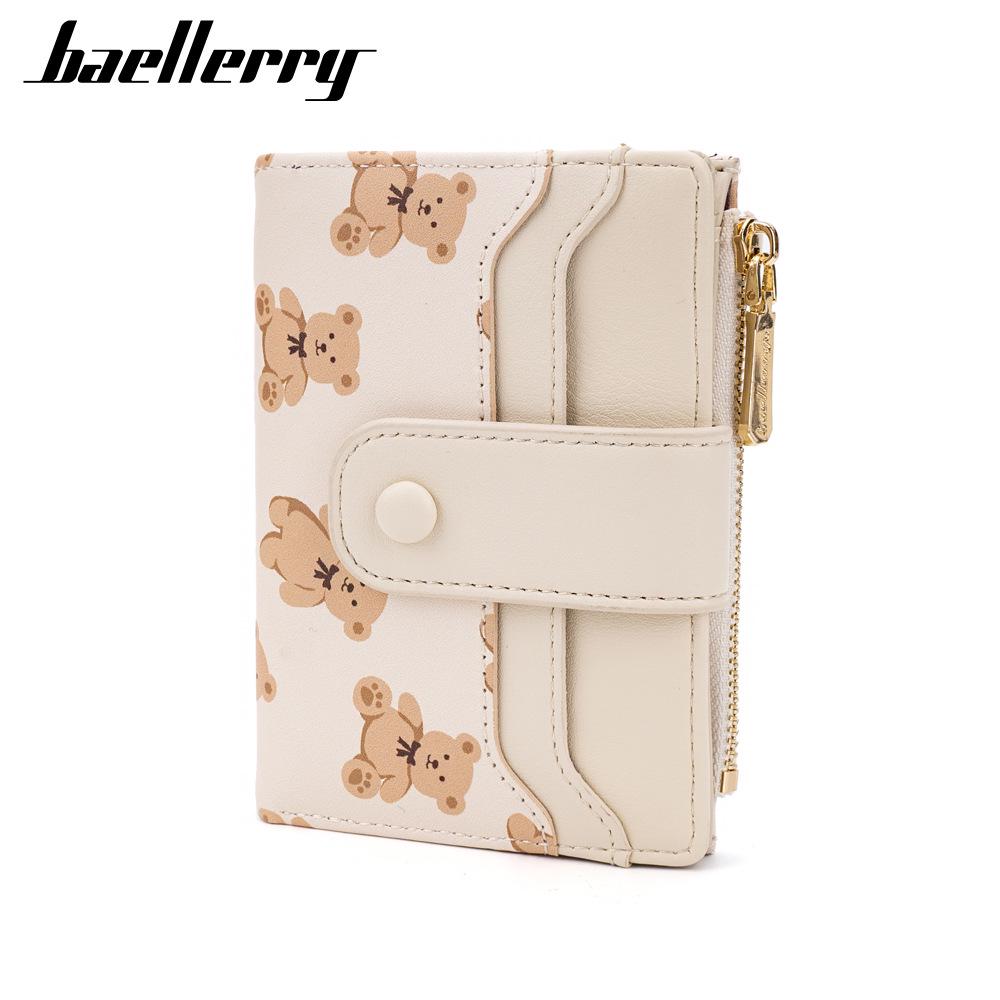 Women's Cross-Border Multi-Card Wallet - Short Buckle Print Coin Purse and Card Holder.