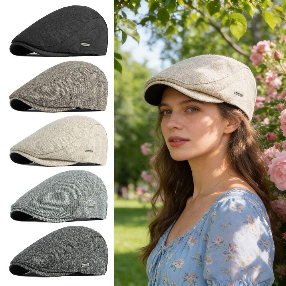 Fashion Winter Beret Hat Thick Warm Casual Newsboy Hat Soft Retro Leisure Visor Cap Men Women