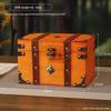 Vintage Wooden Treasure Chest with Lock - Jewelry Box & Film Prop
