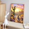 New Arrival 5D DIY Full Circle Diamond Painting "Desert Cactus and Birds" Embroidery Cross Stitch Home Decor Gift