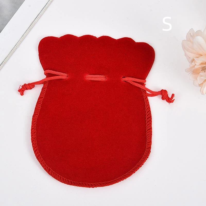 Gourd-Shaped Velvet Gifts Bags Colorful Drawstring Jewelry Bags Storage Pouches For Wedding Christmas Party Gifts Packaging Bags