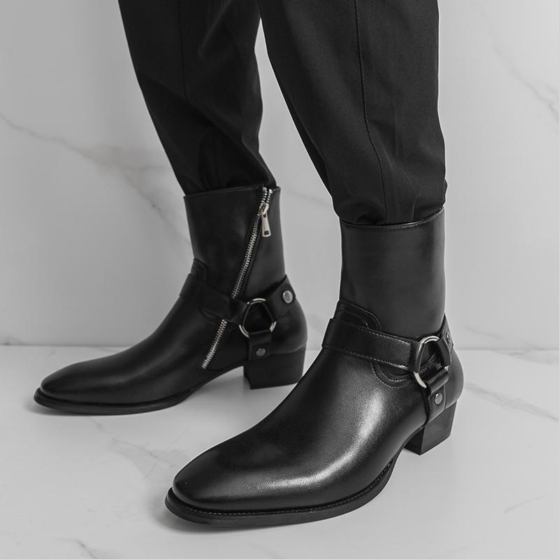 Fashion High Quality Non Slip Sole Wear-resistant Leather Boots Business Casual Men Leather Boots Fashionable and Elegant Chelsea Boots