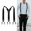 Suspensórios Clássicos Estilosos Suspensórios Ajustáveis Corrente Tecida Clipe de Metal Cinto Tecido Cáqui para Casamento Roupa de Negócios