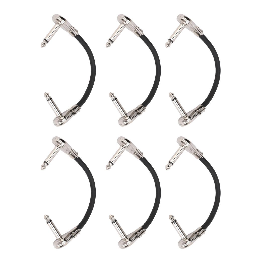 6 Pcs Guitar Effect Pedal Cable 15cm 6 Inch 1 4 Inch Right Angle Guitar Patch Cable for Microphone Amplifier Keyboard