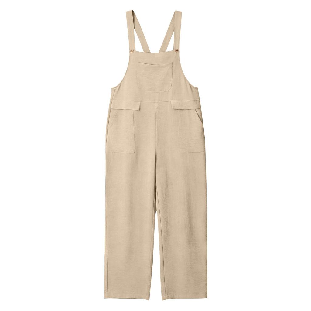 Womens Casual Wide Leg Jumpsuits Summer Spaghetti Strap Sleeveless Loose Long Pant Rompers With Pockets