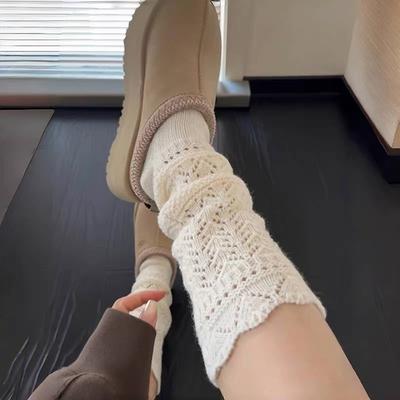 Lady Herbst Persönlichkeit Süß Falten Tragen Hohlbein Stulpe Stulpen Socken