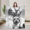Cat Selfie with Santa Warm Soft Blanket Kids Adult Plush Throw Blanket Fashion Bedroom Flannel Bedspread Sofa Bed Cover