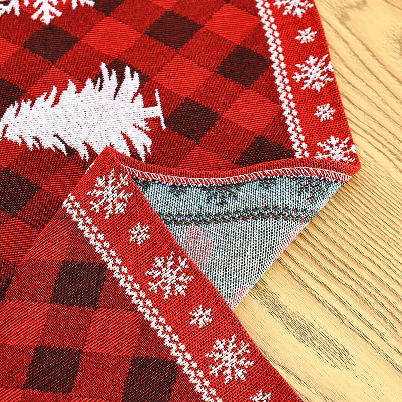 New kitchen table decoration props knitted fabric tassel Santa Claus table runner insulation mat cartoon tablecloth