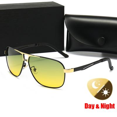 Óculos de Sol com Lente que Muda para Visão Diurna e Noturna Uv400 Tendência da Moda Óculos de Sol Esportivos para Homem Óculos de Sol para Dirigir Óculos