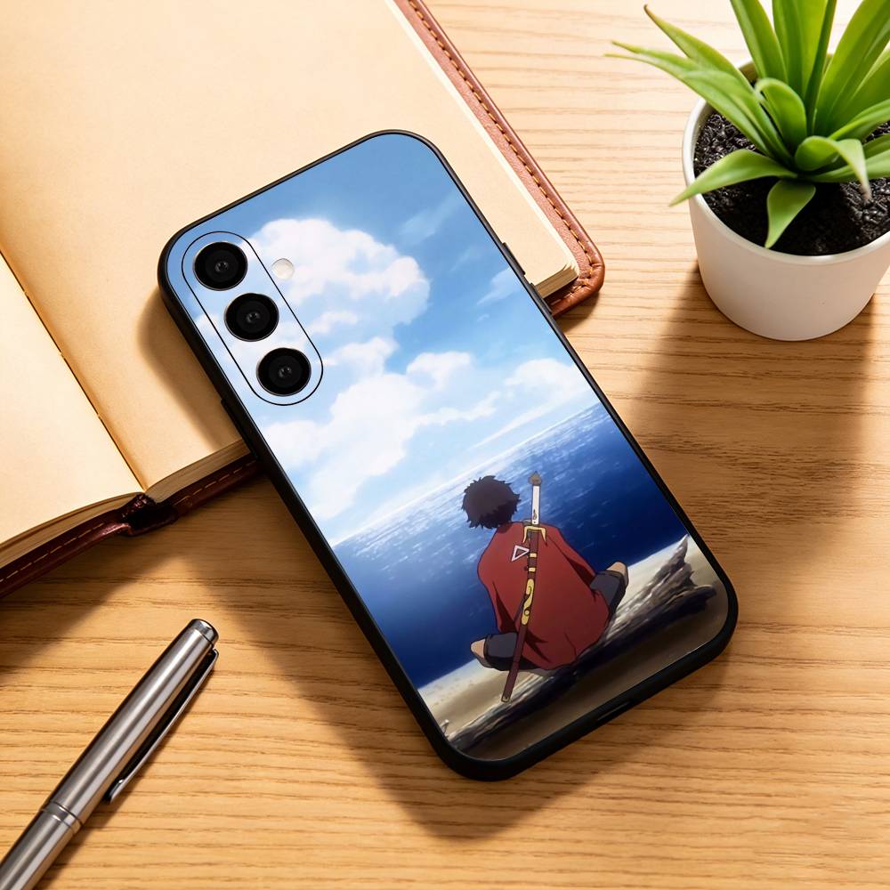 S-Samurai Champloo Anime Phone Case Black Silicone Soft For Samsung Galaxy A73,A72,A71,A70,A53,A52,A51