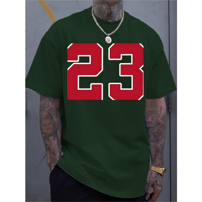 Men's fashionable round neck T-shirt, versatile short-sleeved, travel/summer/beach, fitness/running/training