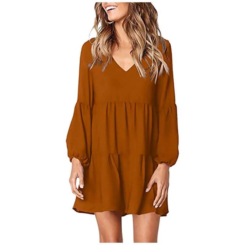 Sexy V-neck Long Sleeve Loose Dress Sexy V-neck Long Sleeve Loose Dress