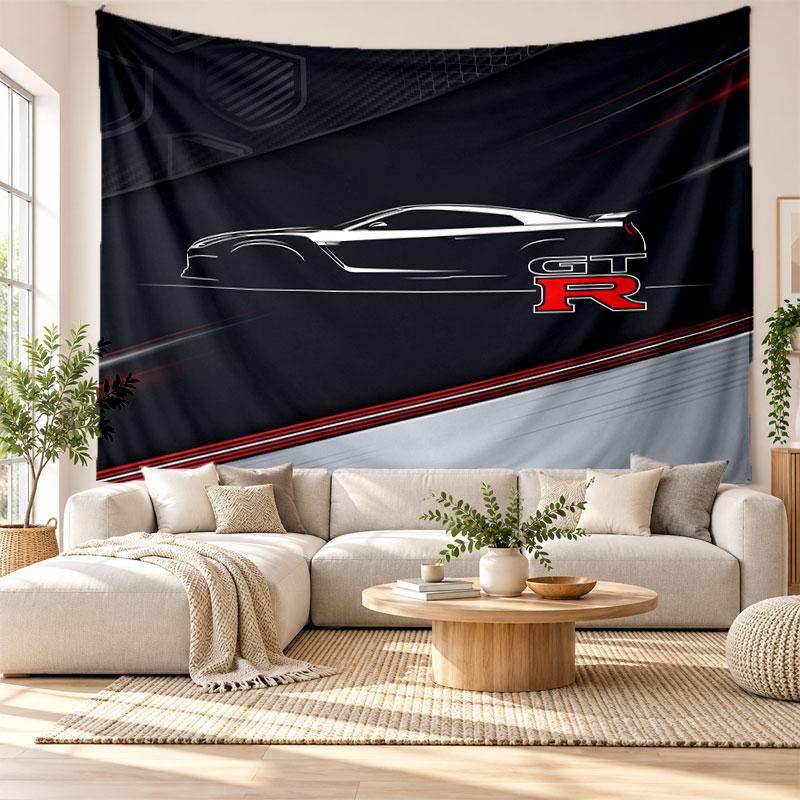 Nissan GT-R Wall Tapestry, Soft Fabric Wall Hanging, Decorative Backdrop For Bedroom Home Wall Art
