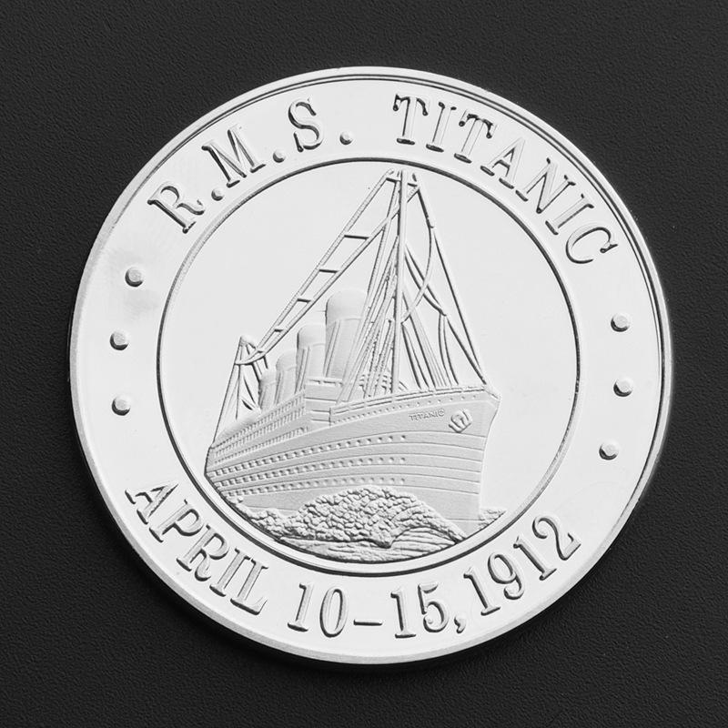 

Titanic, gold plating, commemorative medals, movie visual badges, medal collections, coins, creative decorations, Christmas gift, Stocking stuffers срібний