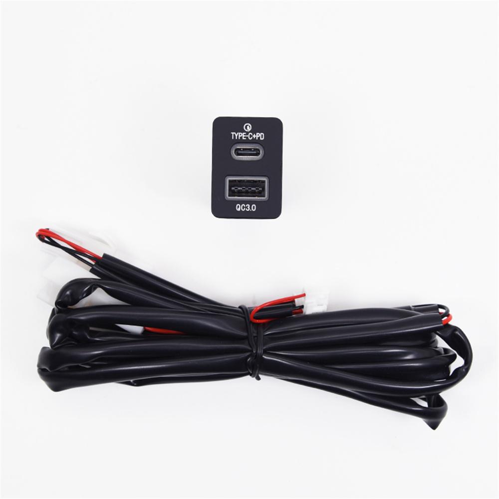 18W Car Charger Type-C+QC3.0 Fast Charging For Toyota Corolla Yaris RAV4