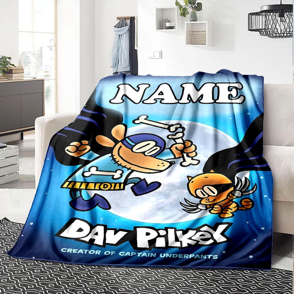 Customizable DogMan1 Throw Blanket – Personalized Name, All-Season Cozy Snug Blanket, Machine Washable, Personalized Blanket