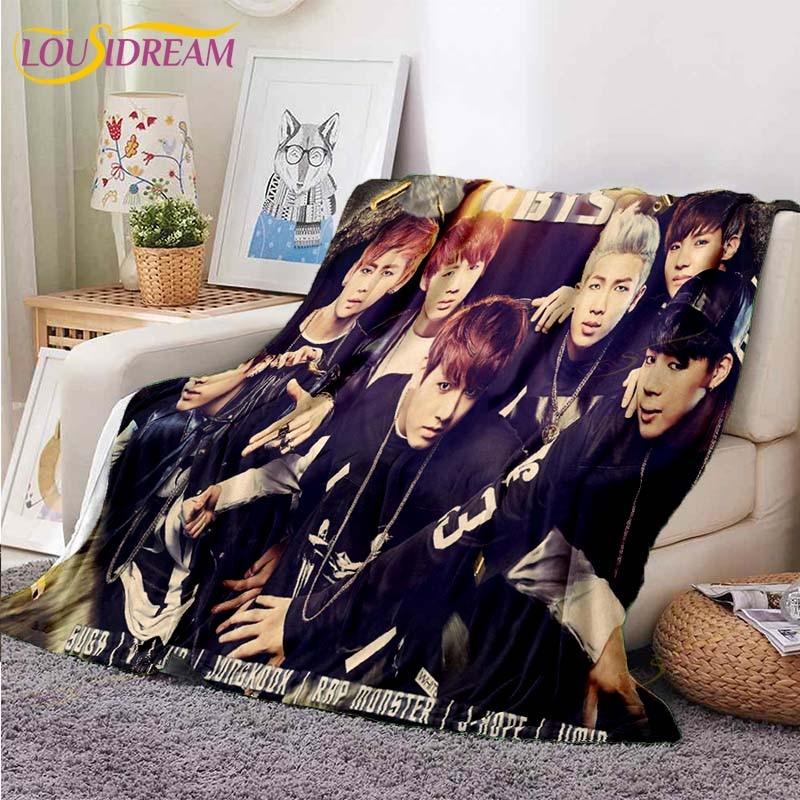 Newest Kpop Bangtan Boys Blanket Sofa Bed Blanket Super Soft Warm Blanket Cover Fleece Throw Blanket