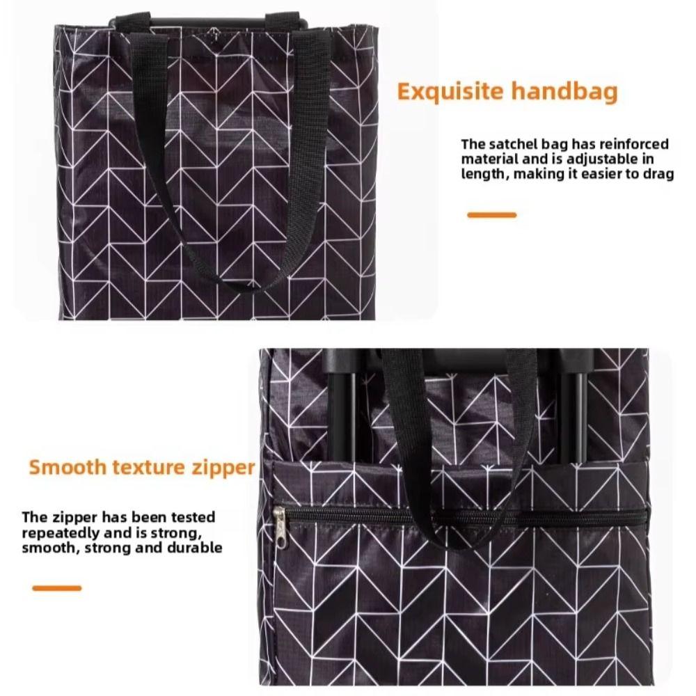 Large-capacity Foldable Shopping Bag with Wheels Handheld Shopping Trolley  Grocery
