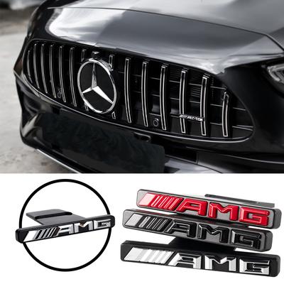 ABS AMG Emblem Car Front Grill Badge Decorative Sticker For Mercedes Benz X156 W204 W205 W203 W211 W212 W169 GLC CLK Accessories