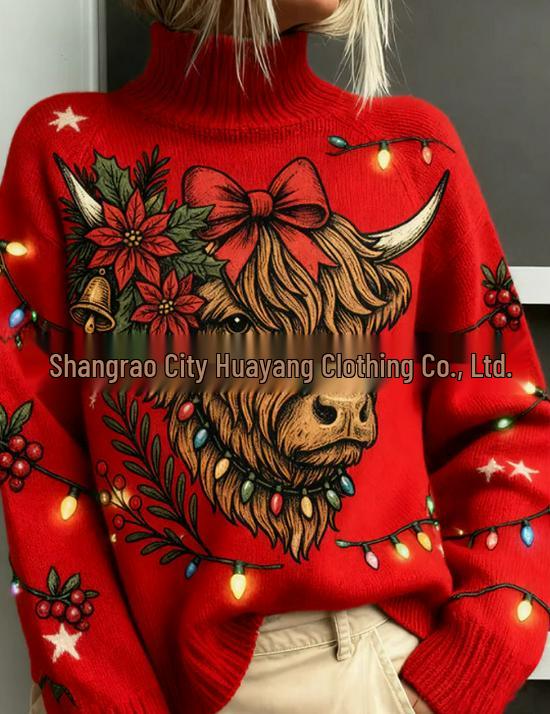 2026 Abstract Print Christmas Cloak Coat