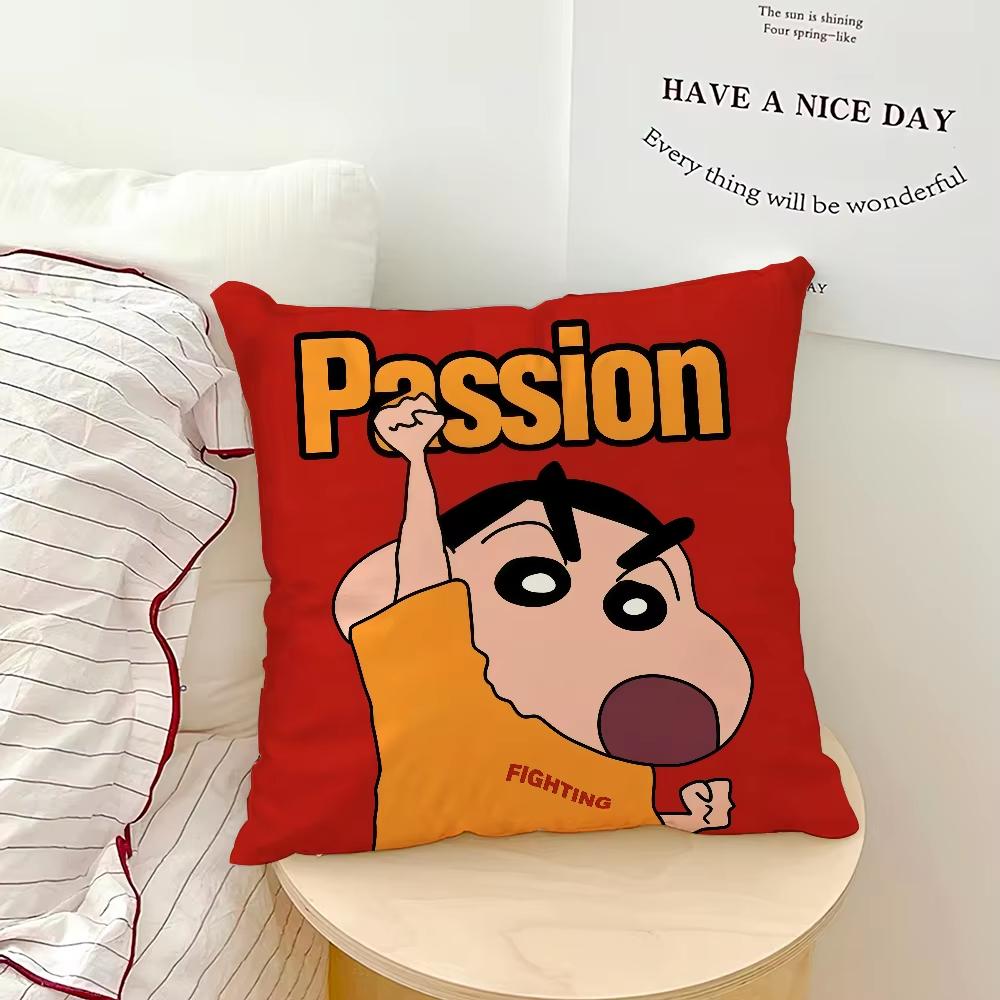 Kawaii Cute Crayon Shin-chan Pillow Cover Decorative Home Double-sided Print Square Pillow Bedroom Room Decoration Pillowcase